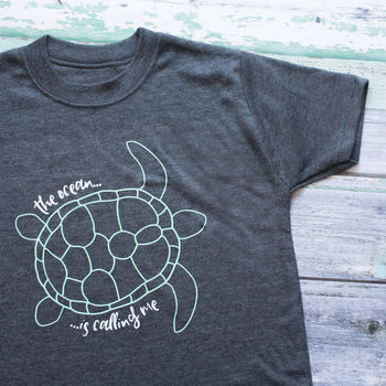 The Ocean Is Calling Turtle Summer Slogan T Shirt By Blueberry Boo Kids