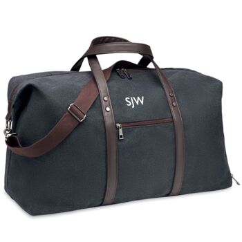 Personalised Washed Canvas Weekend Bag, 2 of 6