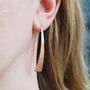 Tapered Bar Sterling Silver Elliptical Hoop Earrings, thumbnail 8 of 12