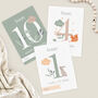 Personalised Woodland Animals Baby Milestone Cards, thumbnail 1 of 3