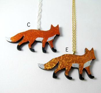Wooden Fox Pendant Necklace, 6 of 7