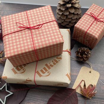 Retro Christmas Personalised Name Wrapping Paper Set, 6 of 10