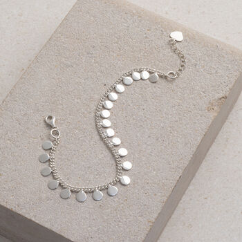 Sterling Silver Sequin Charm Bracelet, 2 of 5