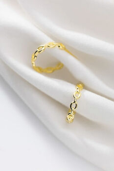 Thick 18 K Gold Chain Hoop Earrings, 3 of 5