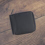 Men's Black Leather Wallet Zip Around Rugged Black Leather Rfid Protected, thumbnail 7 of 7