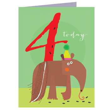 Mini Anteater 4th Birthday Card, 2 of 5