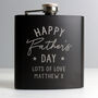 Personalised Father's Day Black Hip Flask, thumbnail 1 of 3