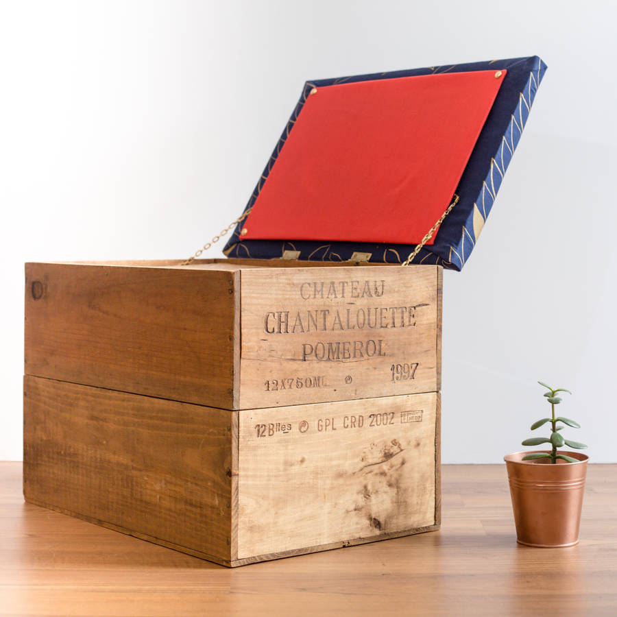 Wine Crate Ottoman Storage Box By Made Anew