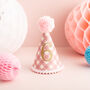 Gingham Print Any Age Party Hat, thumbnail 2 of 3