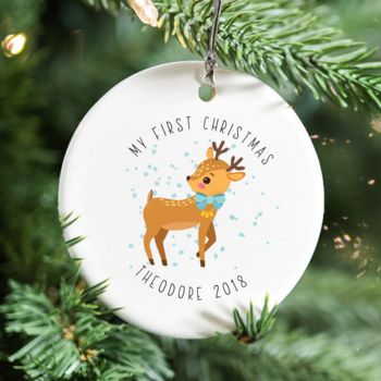 Personalised 1st Christmas Deer Decoration, 7 of 7