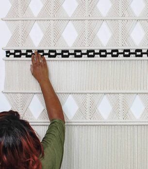 Large Natural Macrame Wall Hanging, Pure Cotton Handmade Wall Decor 'Sabbia', 4 of 7