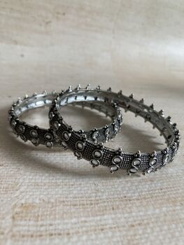 Oxidised Black Mirror Indian Bangles Two.Eight, 2 of 3