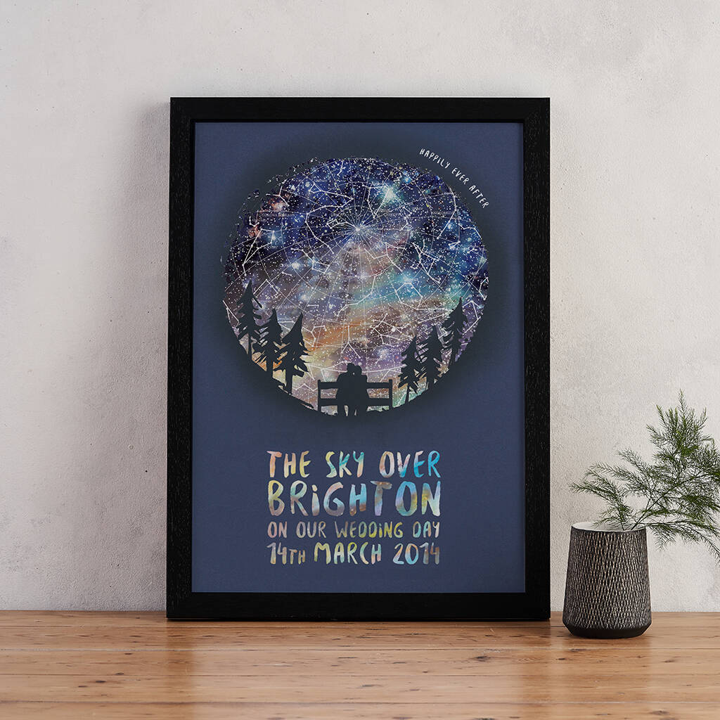 Personalised Couple Map Of The Stars, 1 of 5