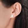 Sterling Silver Delicate Minimalist Ghost Stud Earrings, thumbnail 6 of 11