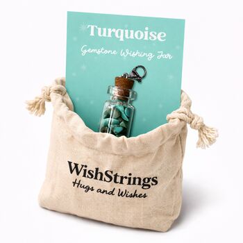 Turquoise Gemstone Wishing Jar Good Fortune Gift, 2 of 3