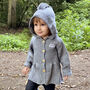 Personalised Grey Knitted Flare Hooded Cardigan, thumbnail 2 of 11
