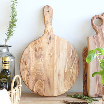 Round Olive Wood Pizza Board, 2 of 9