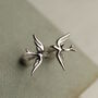 Sterling Silver Swallow Bird Stud Earrings, thumbnail 4 of 6