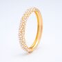 Shinju 18 K Gold Plated Chunky Pearl Bangle, thumbnail 1 of 3
