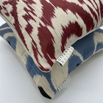 Ikat Silk Cushion Red Abstract, 6 of 9
