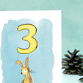 Rabbit Third Birthday Card, 6 of 8