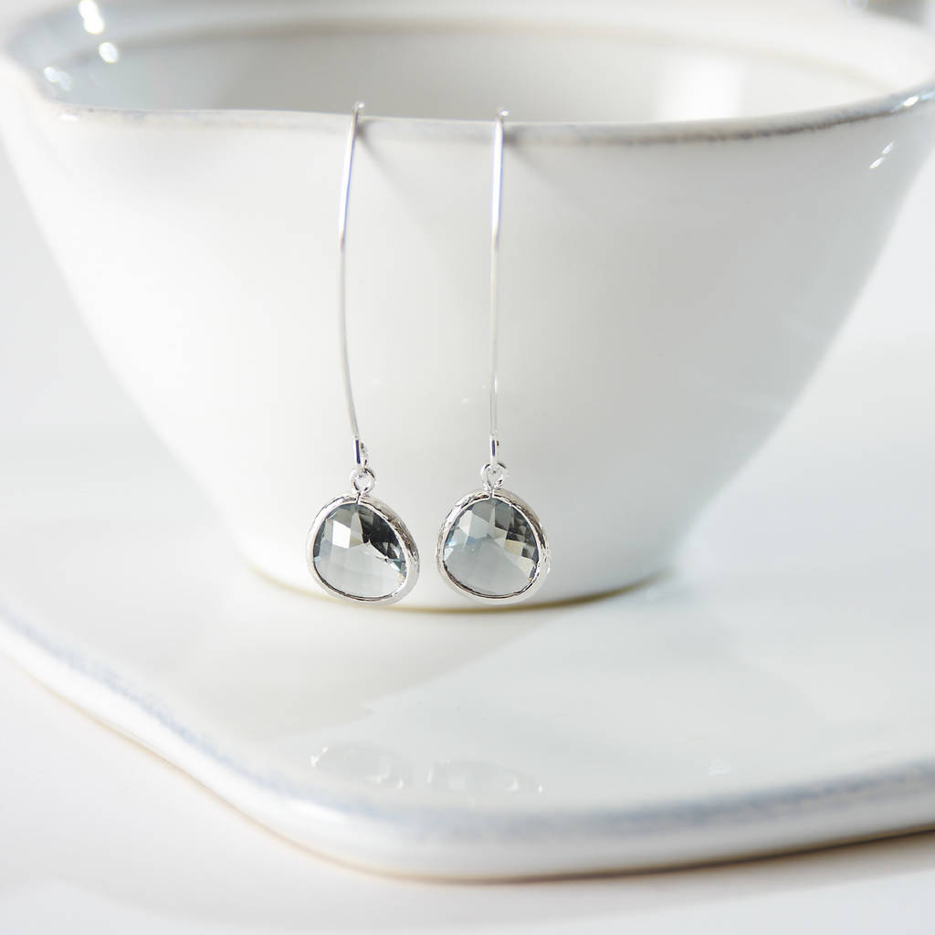 faceted glass raindrop earrings by simply suzy q | notonthehighstreet.com