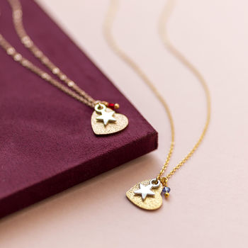 Personalised Sparkle Heart And Star Charm Necklace, 4 of 9