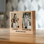Personalised Photo Block With Two Photos And Message, thumbnail 1 of 5