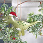 Tin Trex Dinosaur Christmas Tree Decoration, thumbnail 3 of 6