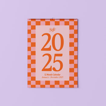 2025 Checkerboard Calendar Pink, 4 of 4