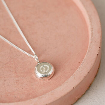 Small Initial Pebble Necklace. Recycled Sterling Silver, 3 of 11