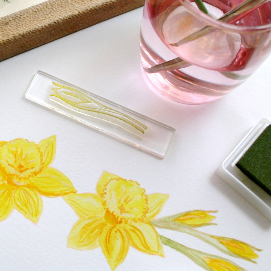 Daffodil Flower Crystal Clear Stamps By Little Stamp Store