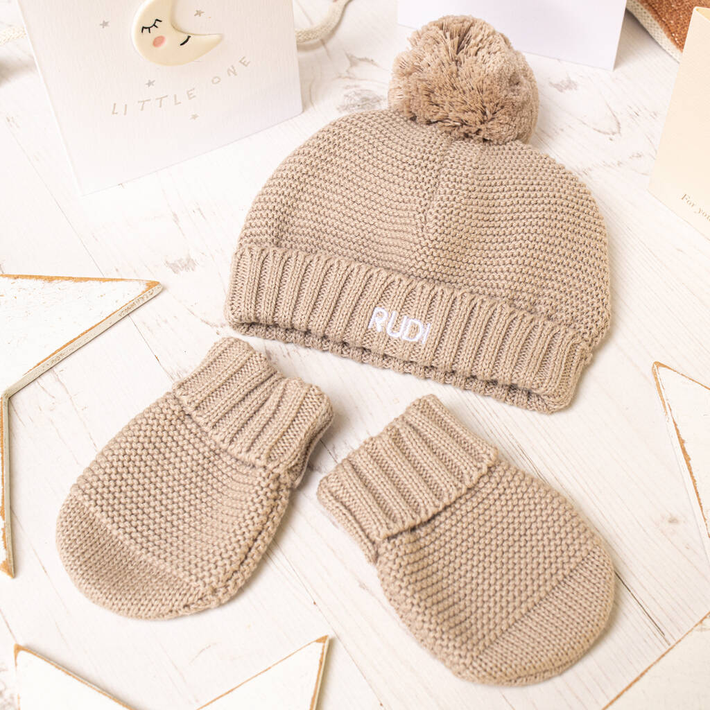 New Baby Bobble Hat And Mittens Letterbox Set, 1 of 12