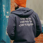 Man Myth Legend Back Print Zip Up Hoodie, thumbnail 1 of 5