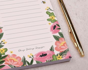 Pink Floral 'Make It Happen' To Do List Notepad, 3 of 4