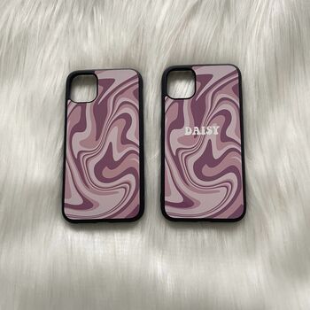 Aqua/Pink/Blue Swirls Phone Case, 2 of 4