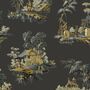 Vintage Oriental Wallpaper Black + Yellow, thumbnail 1 of 2