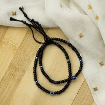 Adjustable Evil Eye Black Beads Bracelet For Kids And New Borns, 6 of 6