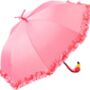 Standing Flamingo Umbrella With Ruffles Ladies' Brolly, thumbnail 1 of 3
