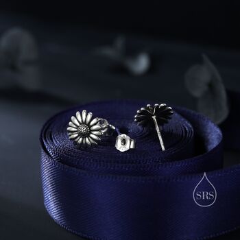 Sterling Silver Daisy Flower Stud Earrings, 2 of 12