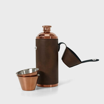 Personalised 8oz Copper Hunter Flask With Shot Cups, 2 of 4
