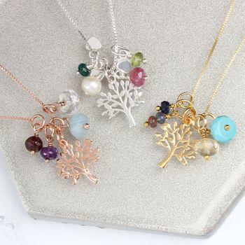 Mini Tree Of Life Necklace With Birthstones, 8 of 12