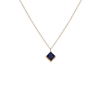 Rose Gold Pendant Birthstone Necklace September Sapphire, 4 of 6