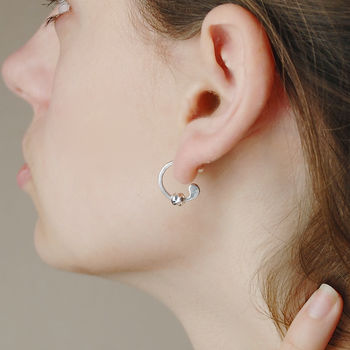 Sterling Silver Two Way Star Hoop Earrings, 6 of 12