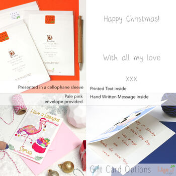 Personalised Flamingo Relation Christmas Card, 5 of 5