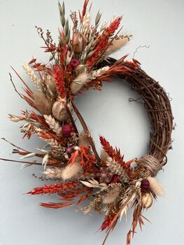 Mini Dried Flower Autumn Wreath, 6 of 6