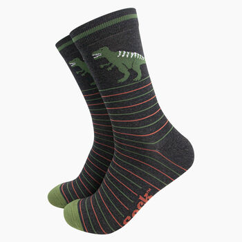 T Rex Dinosaurs Men's Bamboo Socks Gift Box, 4 of 4