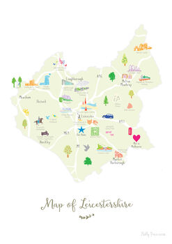 Personalised Leicestershire Map: Add Favourite Places, 2 of 3