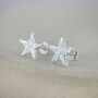 Sterling Silver Textured Star Studs, thumbnail 2 of 9