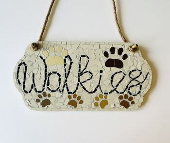 Paw Print Walkies Hanging Mosaic Sign Decoration, 4 of 5